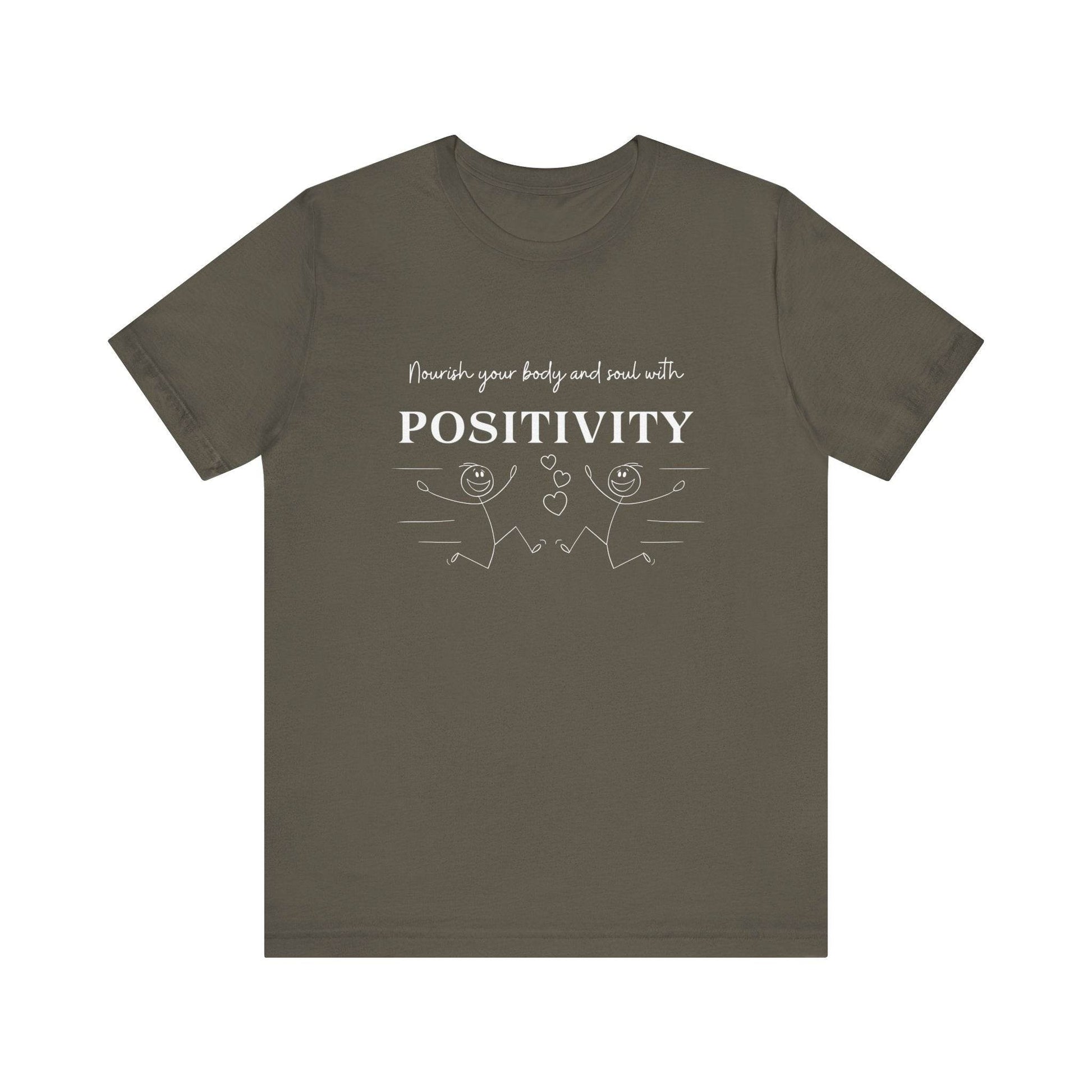 T-Shirt Nourish Your Body and Soul with Positivity - FitLife - WellnessOasis