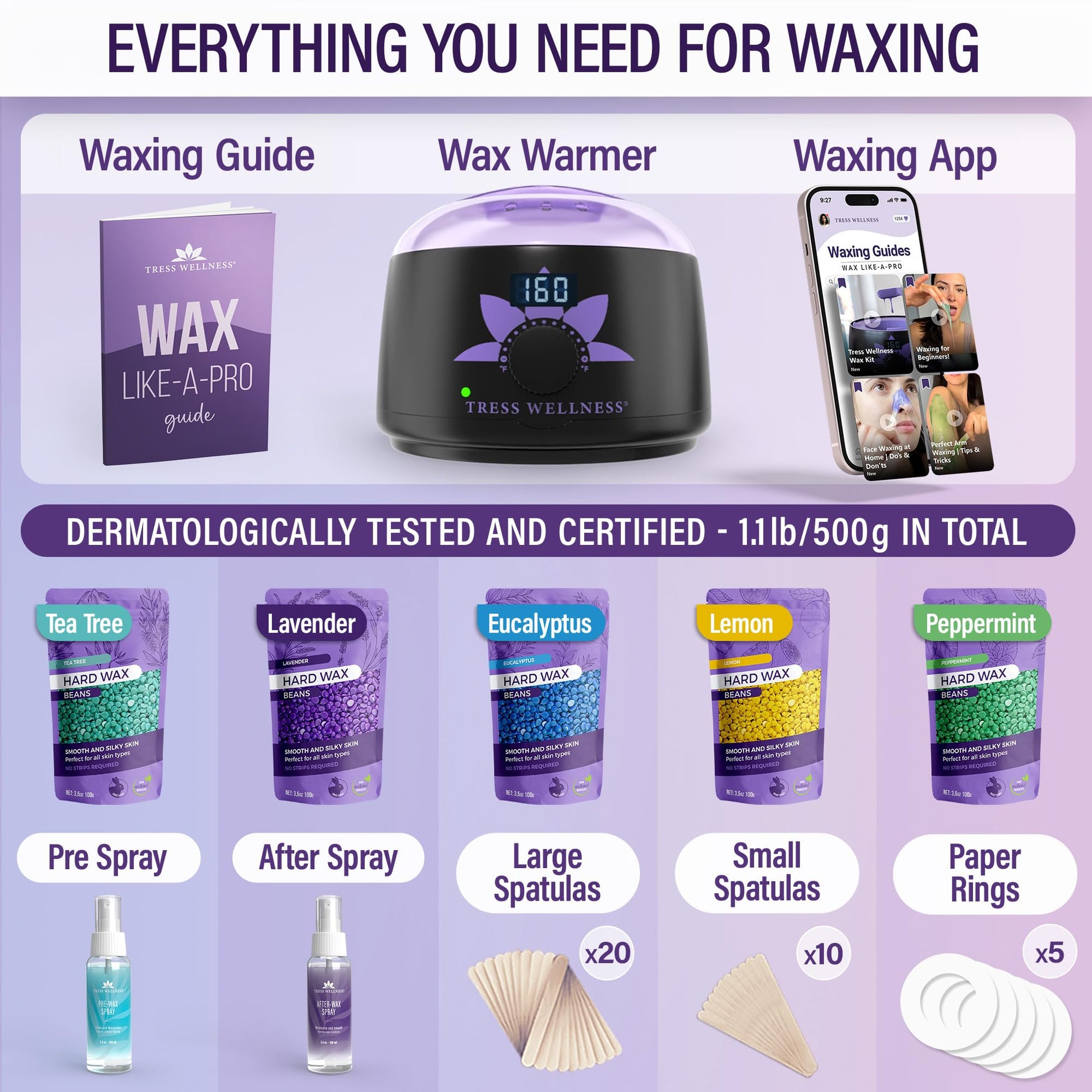 Tress Wellness Waxing Kit for Brazilian Wax - Easy to Use - FitLife - WellnessOasis