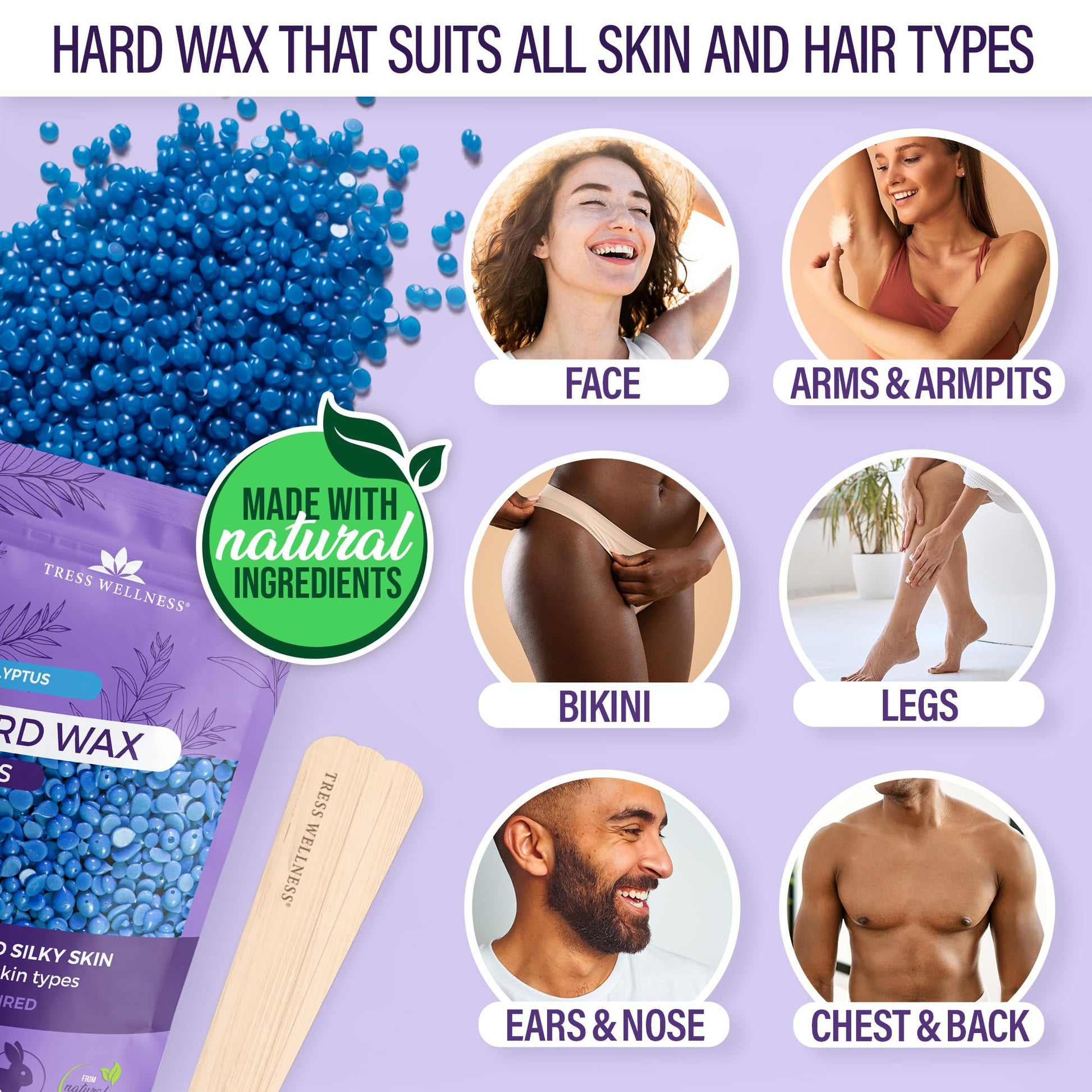 Tress Wellness Waxing Kit for Brazilian Wax - Easy to Use - FitLife - WellnessOasis