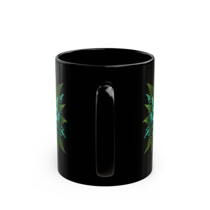 Tropical Ferns Inspirational Black Mug - FitLife - WellnessOasis