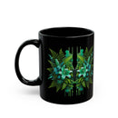 Tropical Ferns Inspirational Black Mug - FitLife - WellnessOasis
