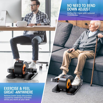 Under Desk Elliptical Machine, Ellipse Leg Exerciser for Seniors Fully Assembled, Quiet & Portable Electric Seated Pedal Exerciser with Remote Control & 12 Adjustable Speeds - FitLife - WellnessOasis