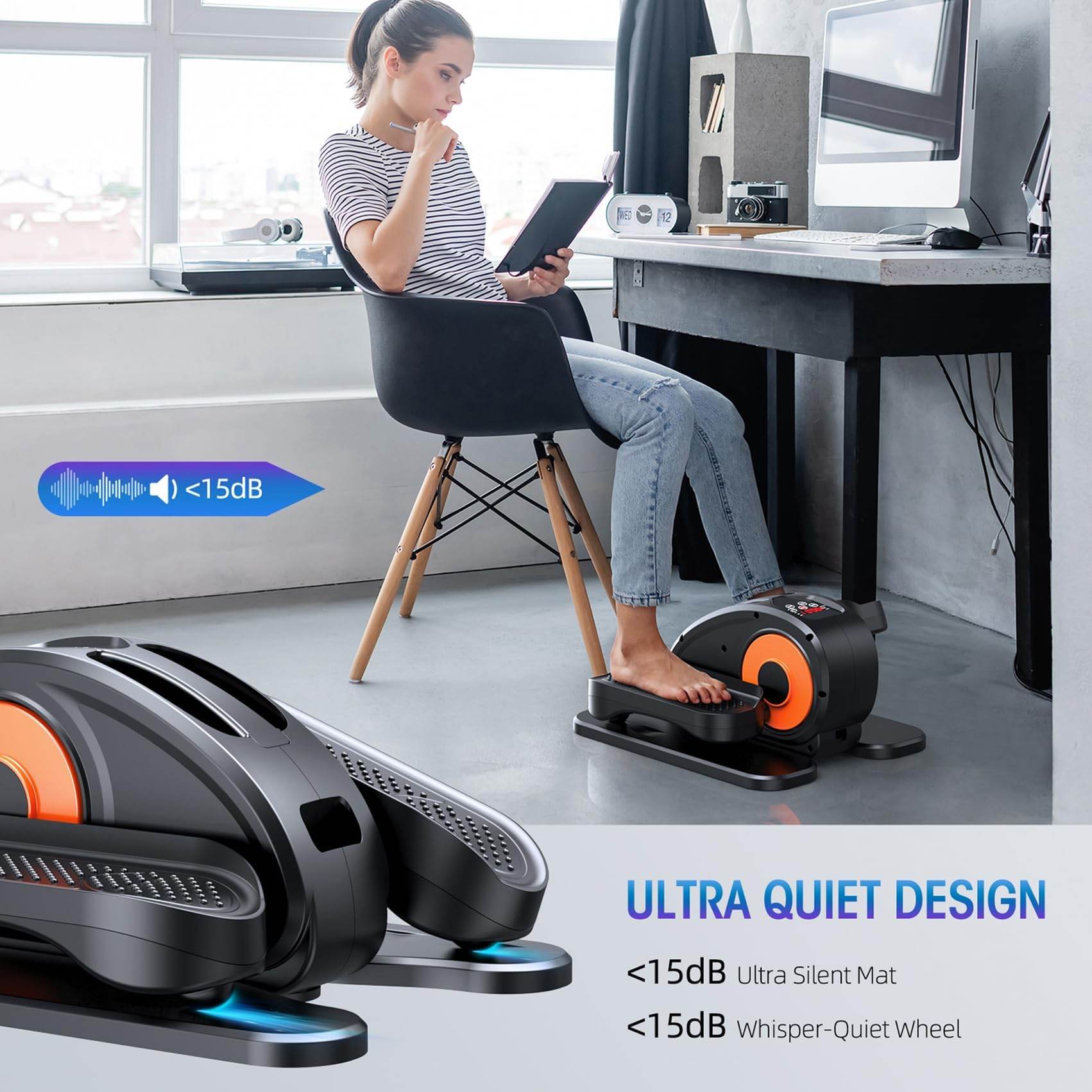Under Desk Elliptical Machine, Ellipse Leg Exerciser for Seniors Fully Assembled, Quiet & Portable Electric Seated Pedal Exerciser with Remote Control & 12 Adjustable Speeds - FitLife - WellnessOasis