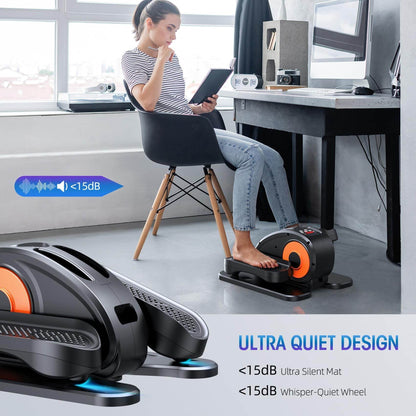Under Desk Elliptical Machine, Ellipse Leg Exerciser for Seniors Fully Assembled, Quiet & Portable Electric Seated Pedal Exerciser with Remote Control & 12 Adjustable Speeds - FitLife - WellnessOasis
