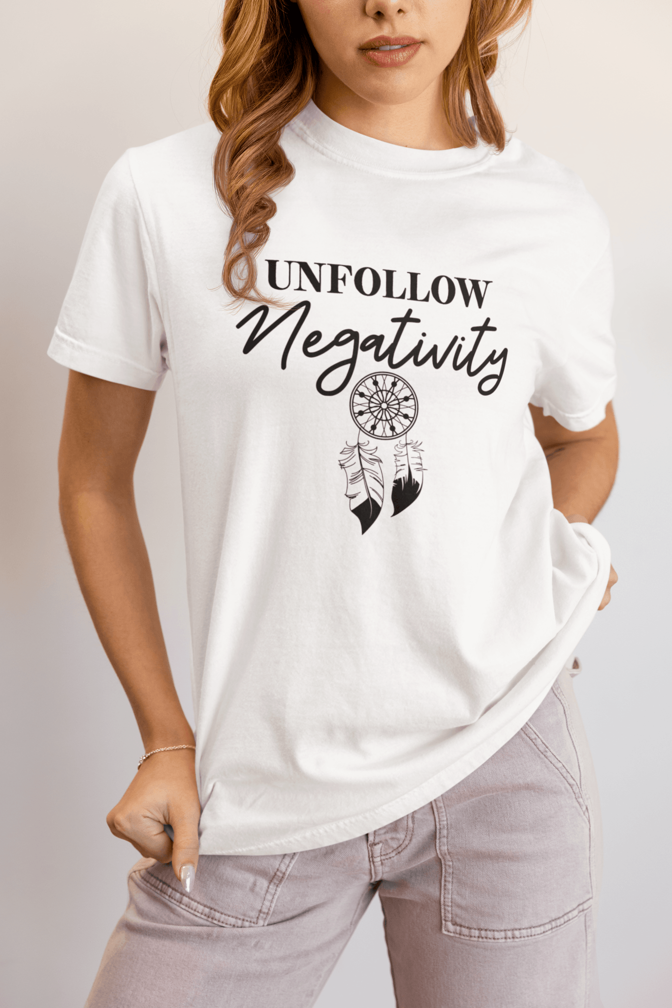 Unfollow Negativity T-Shirt – Positive Vibes Tee - FitLife - WellnessOasis