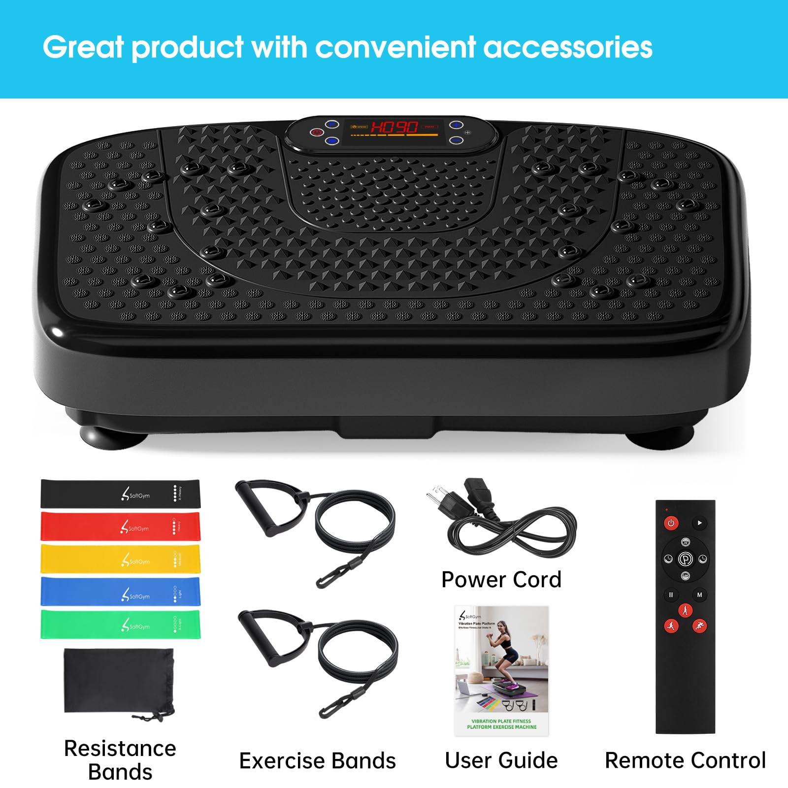 Vibration Plate Exercise Machine for Lymphatic Drainage Weight Loss,SoftGym Power Vibration Plate 300 - 400 Lbs Capacity Full Whole Body Workout Vibration Platform,Waver Vibration Plate for Home Fitness - FitLife - WellnessOasis