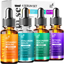 Vitamin C Serum Skin Care 4 - Piece Set: Includes Retinol, Hyaluronic Acid & Niacinamide – Anti - Aging, Skin Brightening, Hydrating, Wrinkle Reduction, Dark Spot Corrector – 3 - Month Supply – artnaturals - FitLife - WellnessOasis