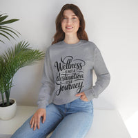 Wellness Is a Journey Crewneck – Motivational Self - Care Sweatshirt - FitLife - WellnessOasis